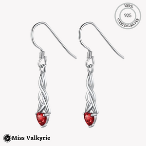 Birthstone Trinity Knot Earrings