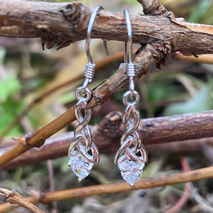 Birthstone Trinity Knot Earrings