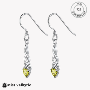 Birthstone Trinity Knot Earrings