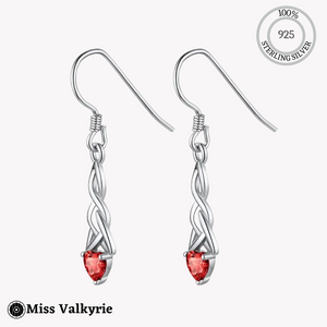 Birthstone Trinity Knot Earrings