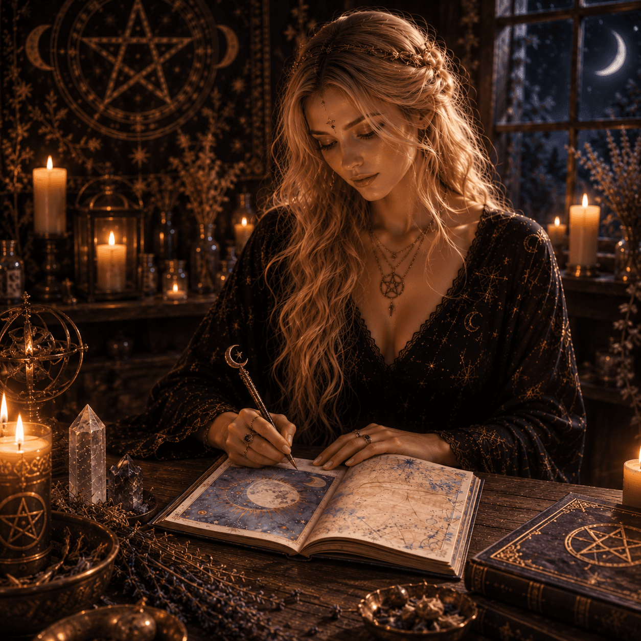 Miss Valkyrie Mystical Journal with Celestial Design for Writing and Reflection