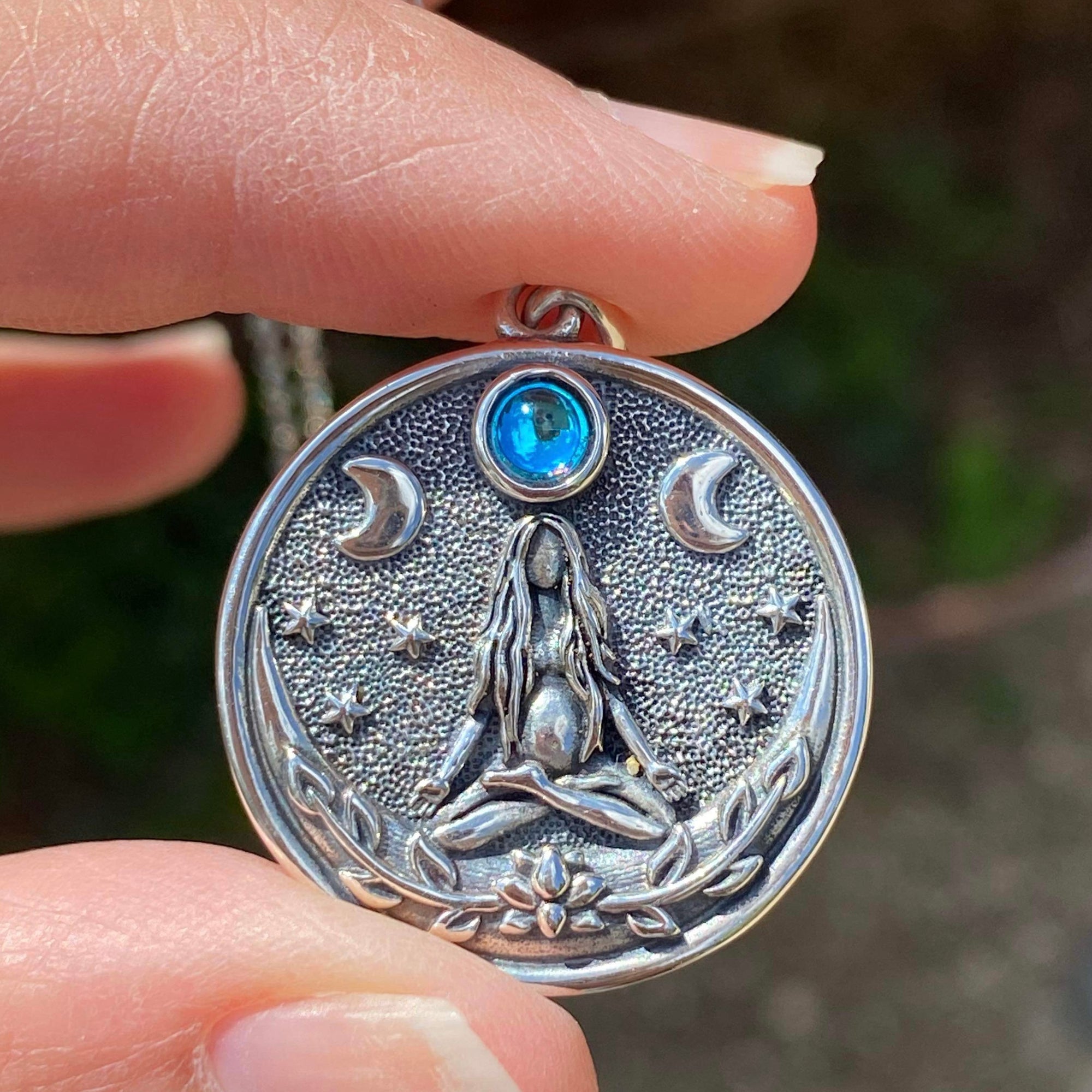 Triple Moon Goddess Necklace