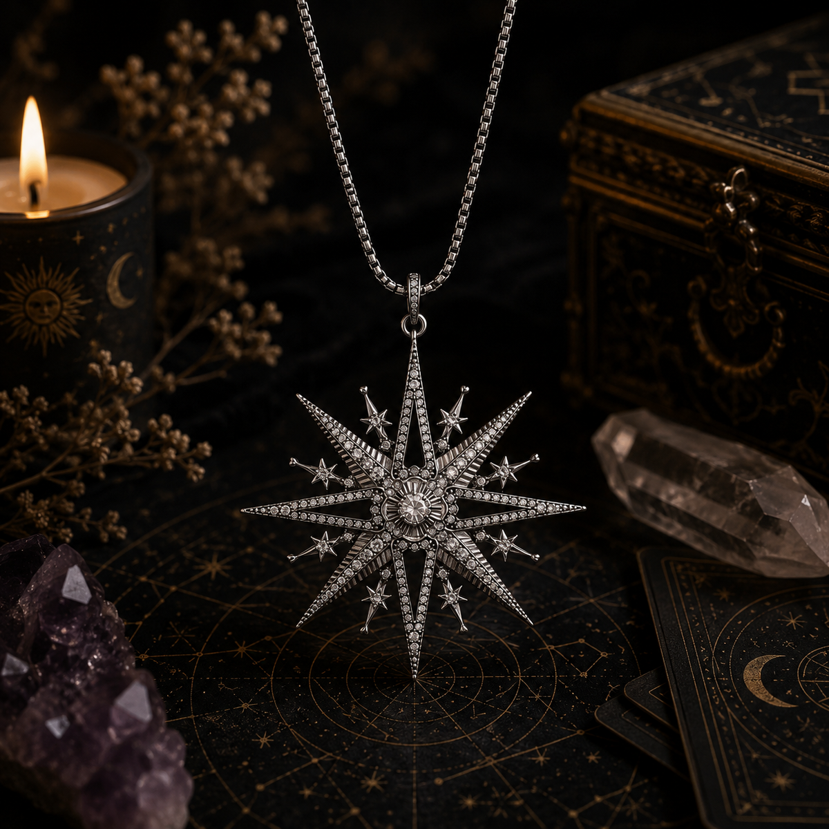 Celestial Star Necklace (Silver)