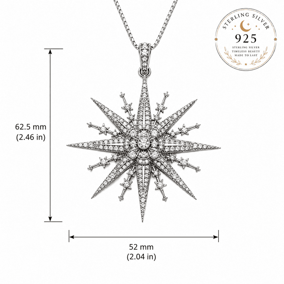 Miss Valkyrie dazzling star necklace with intricate design and sparkling details