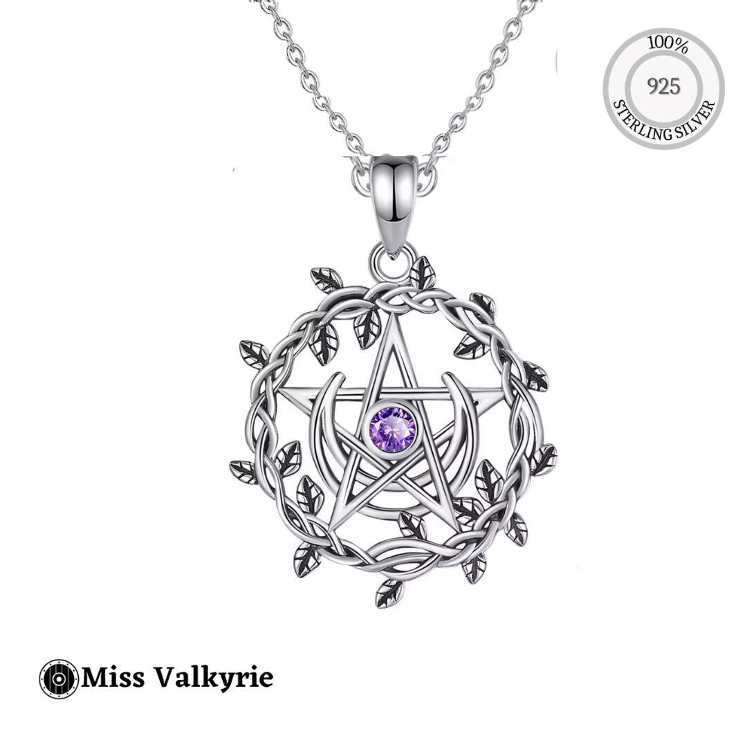 Sterling silver pentagram necklace