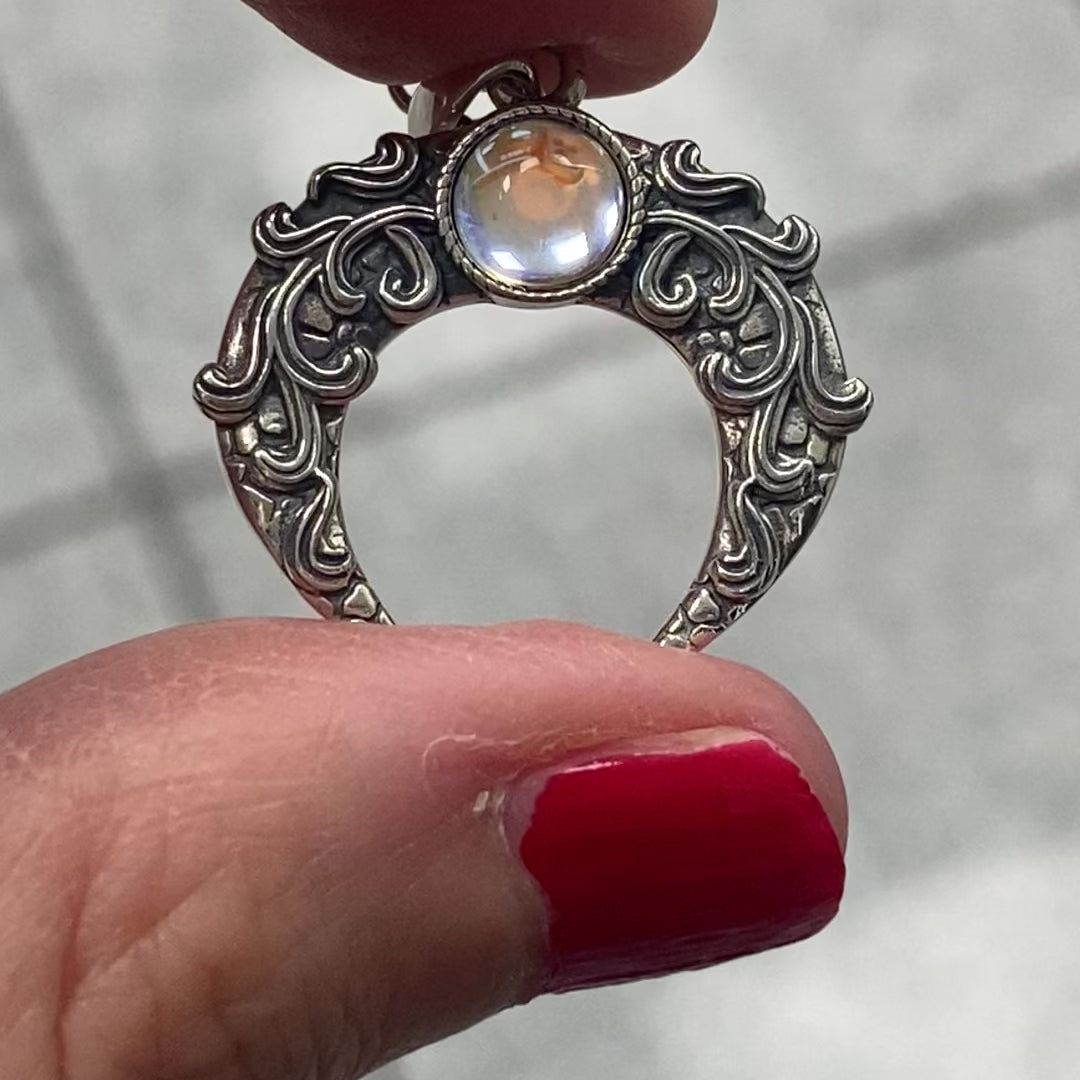 Blue Moon Crescent Necklace