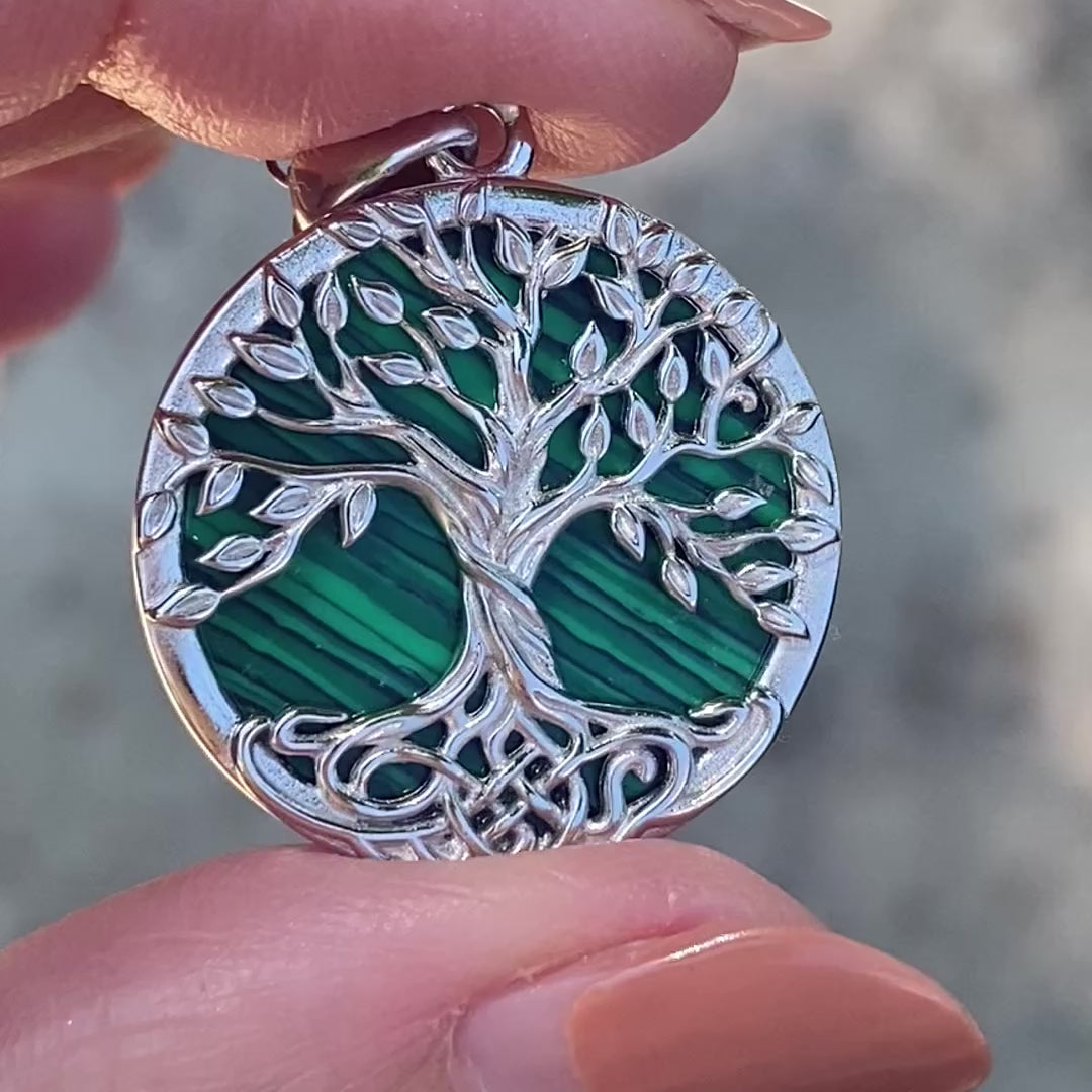 Malachite Yggdrasil Necklace